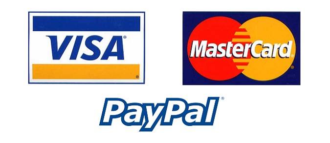 Visa, Mastercard & Paypal